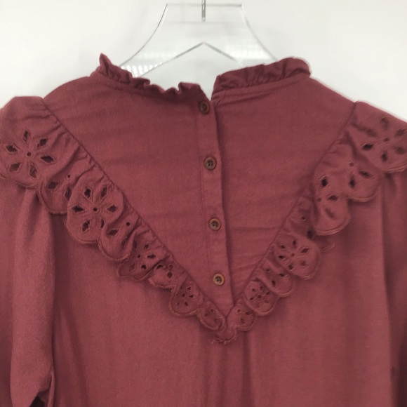 Madewell Embroidered Ruffled Flannel Mini Dress - Picture 7 of 13